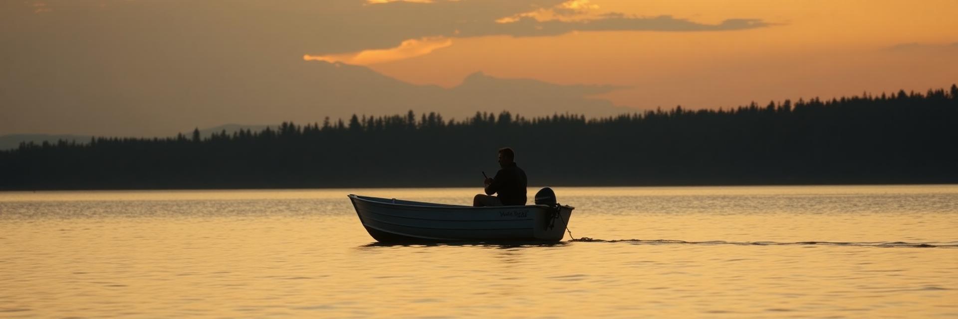 A small boat heading out across calm water